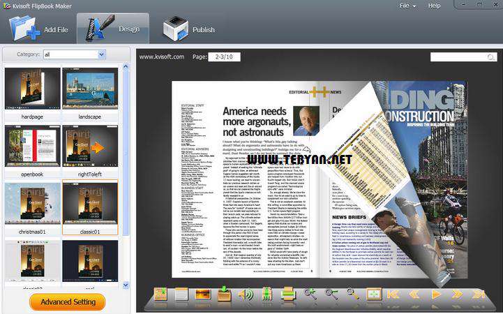 ساخت انواع کتاب، مجله و بروشور متحرک، Kvisoft FlipBook Maker PRO 3.6.0