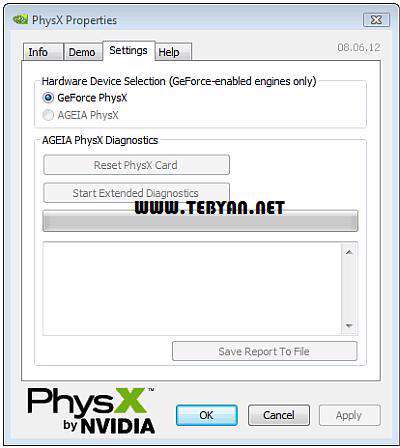 اجرای بهتر بازی در رایانه، Nvidia PhysX 9.12.0613