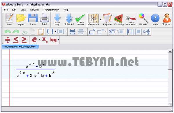 تحلیل معادلات ریاضی، Algebrator 4.1