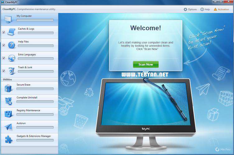 پاکسازی فایل های اضافی سیستم، CleanMyPC 1.5.5