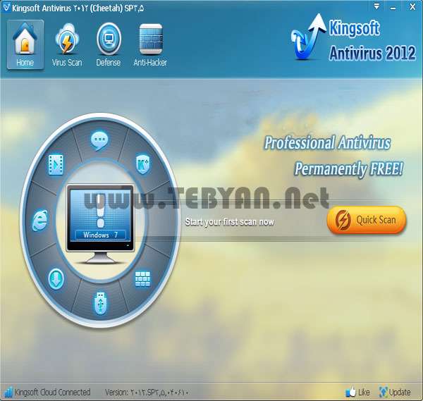 آنتی ویروس قدرتمند و رایگان، Kingsoft Antivirus 2012 SP4 
