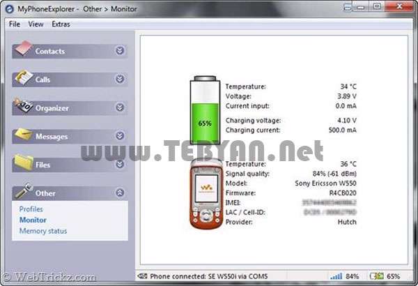 مدیریت گوشی سونی اریکسون، MyPhoneExplorer 1.8.4