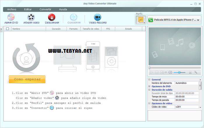 مبدل قدرتمند فایل های ویدیویی، Any Video Converter Ultimate 4.4.1