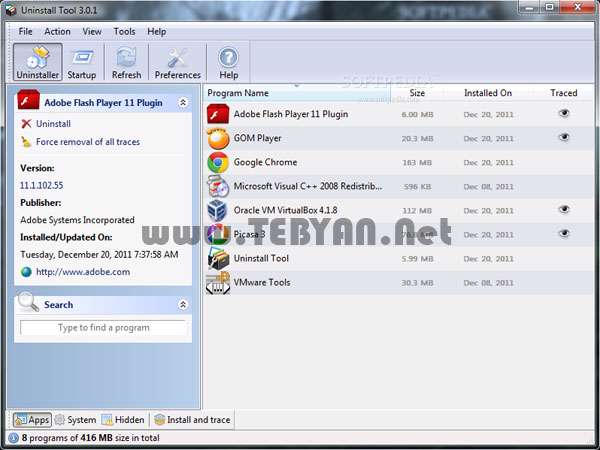 حذف کامل نرم افزار + پرتابل، Uninstall Tool 3.2.1 Build 5276 Final