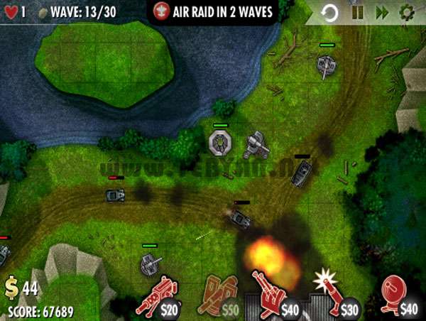 بازی مهیج دفاع از پایگاه، iBomber Defense