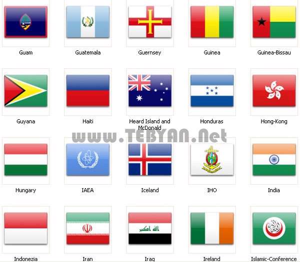 مجموعه آیکون پرچم کشورها (سری دوم)