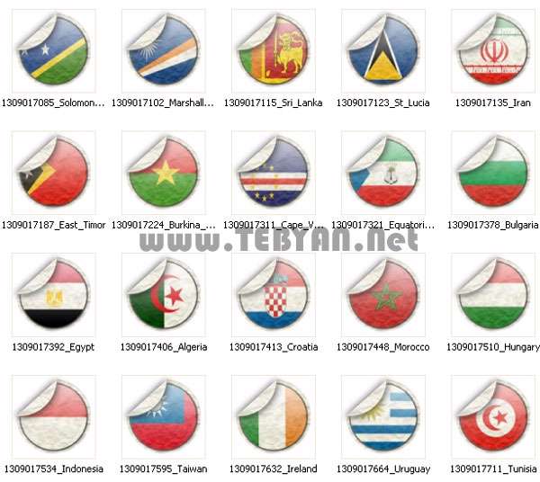 مجموعه آیکون پرچم کشورها (سری اول)