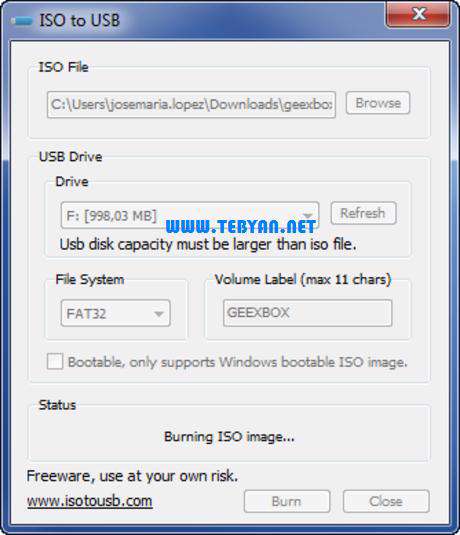 تبدیل فایل های ایزو به یو اس بی، ISO to USB 1.0