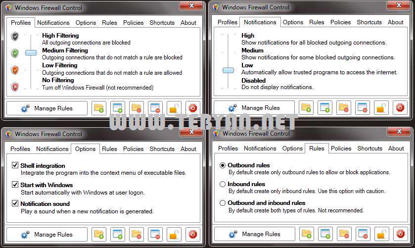 فایروال ساده و سریع ویندوز، Windows Firewall Control 3.7.0.0