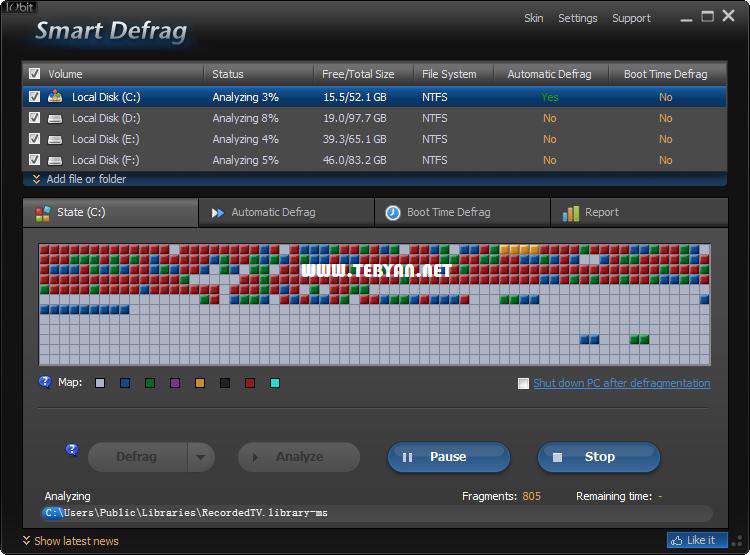 یکپارچه سازی هارد دیسک، IObit SmartDefrag 2.7.0.1165 Final