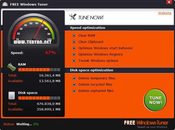 بهینه سازی و افزایش سرعت ویندوز، Free Windows Tuner 2.0.0.5