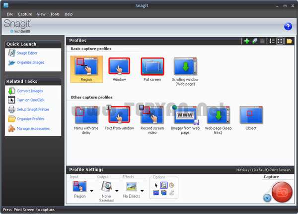 تصویربرداری از صفحه مانیتور، TechSmith Snagit 11.0