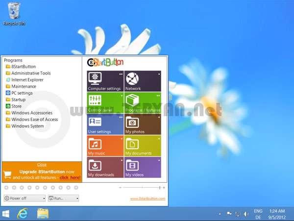 مدیریت منوی Start ویندوز هشت، 8StartButton 1.0.2 Final