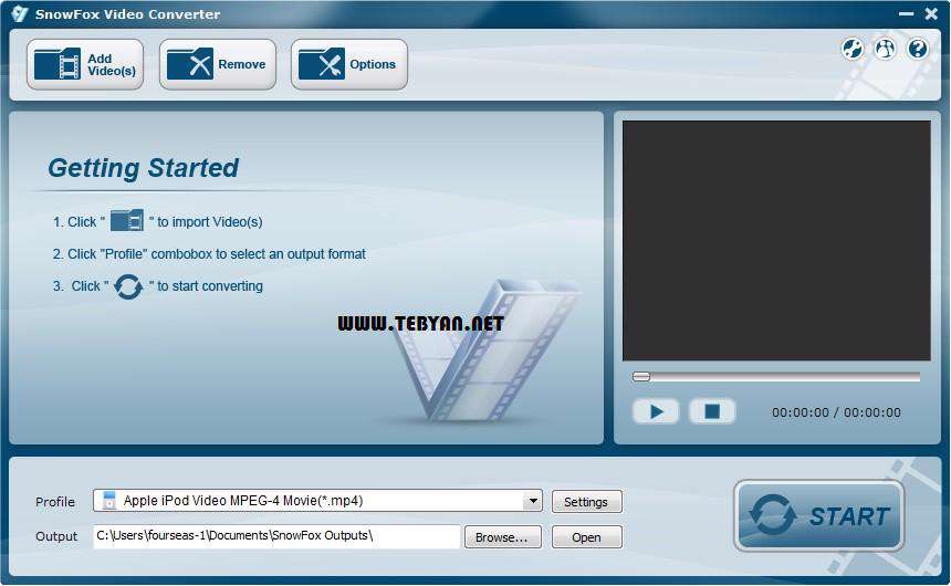 مبدل قدرتمند فایل های تصویری، SnowFox Total Video Converter 3.1.0.0