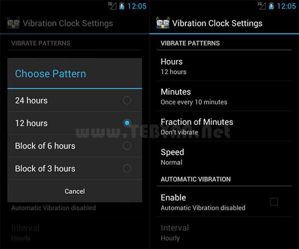 ساعت لرزشی نسخه اندروید، Vibration Clock v1.0.7