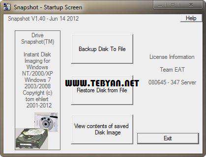بکاپ گیری قدرتمند از درایوها به همراه نسخه قابل حمل، Drive SnapShot 1.41.0.16415