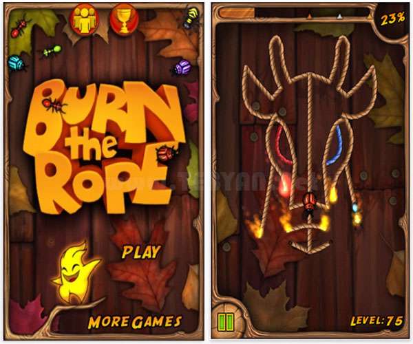 بازی طناب را بسوزان نسخه اندروید و سیمبیان3، Burn The Rope Plus v1.2.22