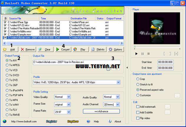 مبدل فایل های ویدیویی، Boilsoft Video Converter 3.02.5