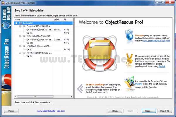 بازیابی قدرتمند اطلاعات،ObjectRescue Pro 6.9 build 947 