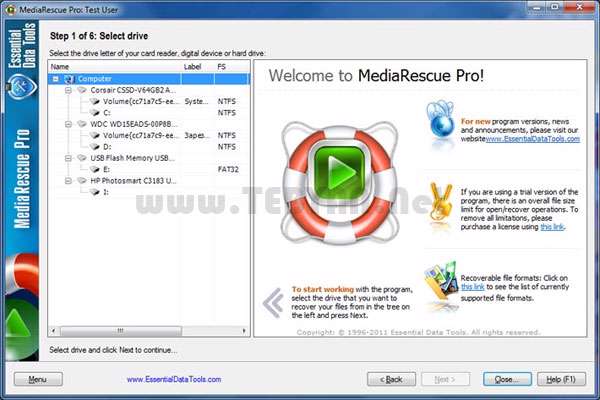 بازیابی فایل های صوتی و تصویری،MediaRescue Pro 6.9 build 947 