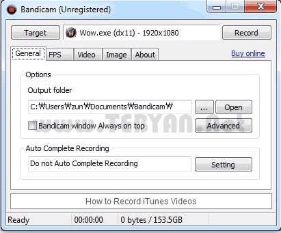 فیلم برداری از محیط بازی و فیلم، Bandicam 1.8.5.302