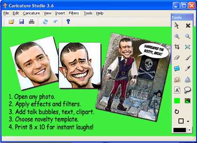 ساخت کاریکاتور از تصاویر دلخواه، Caricature Studio 6.6.12.526