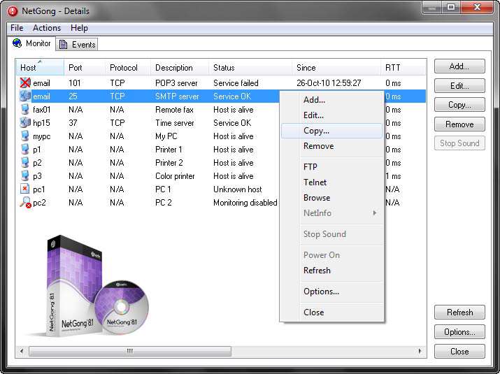 مانیتورینگ حرفه ای شبکه، NetGong 8.1 Build 210