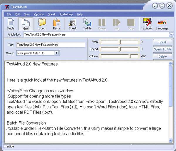 تبدیل متون به گفتار، NextUp TextAloud 3.0.53