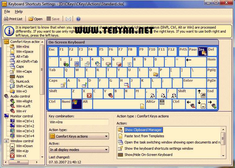 ساخت کلید میانبر، Comfort Keys Pro 5.1.2.0