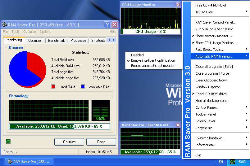 بهینه سازی و مدیریت فضای رم به همراه نسخه قابل حمل، RAM Saver Professional 13.1
