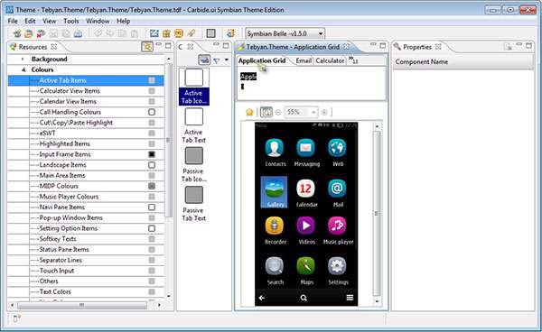 تم ساز حرفه ای موبایل های نوکیا، Carbide.ui Symbian Theme Edition 4.3