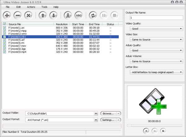 چسباندن فایل های ویدیویی، Aone Ultra Video Joiner 6.4.0311