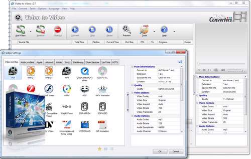 مبدل قدرتمند فایل های صوتی و تصویری، Video to Video Converter 2.9.1.13
