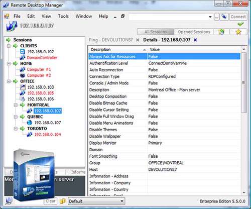 مدیریت و کنترل ریموت دسکتاپ، Remote Desktop Manager Enterprise Edition 8.1.0.0