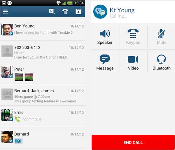 تماس صوتی و تصویری رایگان نسخه اندروید، Text Me Free Texting & Call v2.0.18