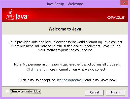 اجرای جاوا در محیط ویندوز، Java Runtime Environment 7.0.15