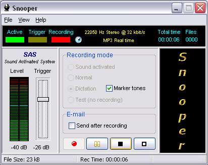 ضبط صدا به صورت مخفی، Snooper 1.38.7