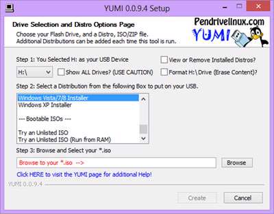 بوت و نصب سیستم عامل از طریق یو اس بی، YUMI 0.0.9.4