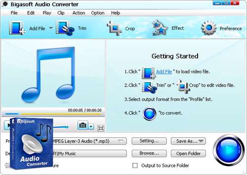 مبدل فایل های صوتی، Bigasoft Audio Converter 3.7.42.4878
