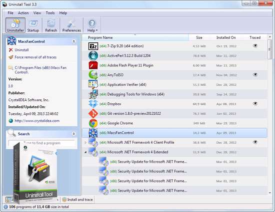 حذف کامل نرم افزار + پرتابل، Uninstall Tool 3.3.0 Build 5305 Final