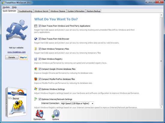 بهینه سازی و مدیریت رایانه، TweakNow WinSecret 4.2.7