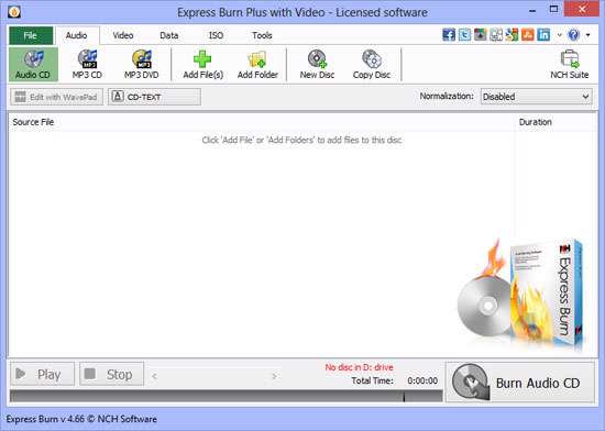 رایت لوح های فشرده، Express Burn Plus 4.66