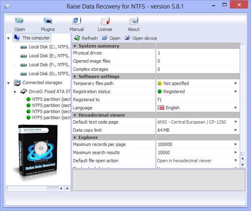 بازیابی اطلاعات پاک شده، Raise Data Recovery for FAT/NTFS 5.8.1