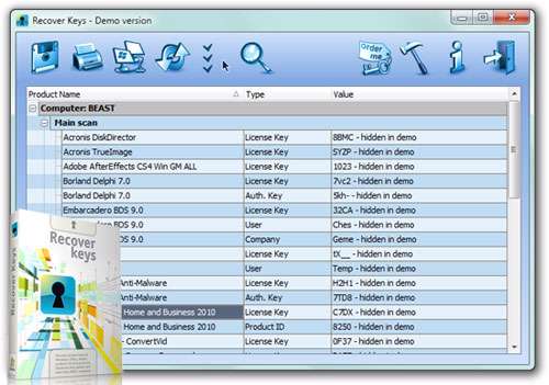 نمایش سریال نرم افزار، Nuclear Coffee Recover Keys 7.0.3.85