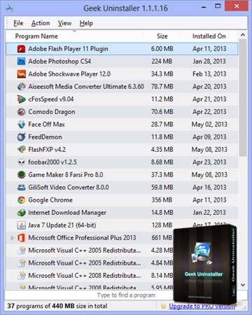 حذف قدرتمند برنامه های نصب شده، GeekUninstaller 1.1.1.16