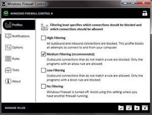 فایروال ساده و سریع ویندوز، Windows Firewall Control 4.0.0.6