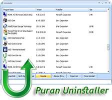 حذف نرم افزارهای رایانه، Puran Uninstaller 3.0