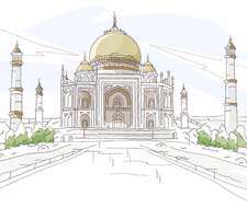 مجموعه 40 تصویر نقاشی زیبا و با کیفیت از بناهای مشهور