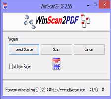 تبدیل فایل اسکن شده به پی‌دی‌اف، WinScan2PDF 2.55