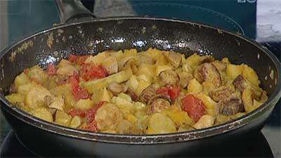 خوراک کدو سبز و سبزیجات